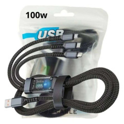 Cabo 3 em 1 USB Multifuncional 100W