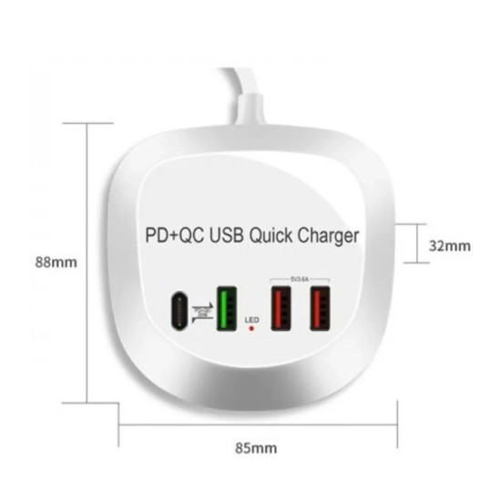 Carregador Rápido PD+QC USB WLX-T3P 40W