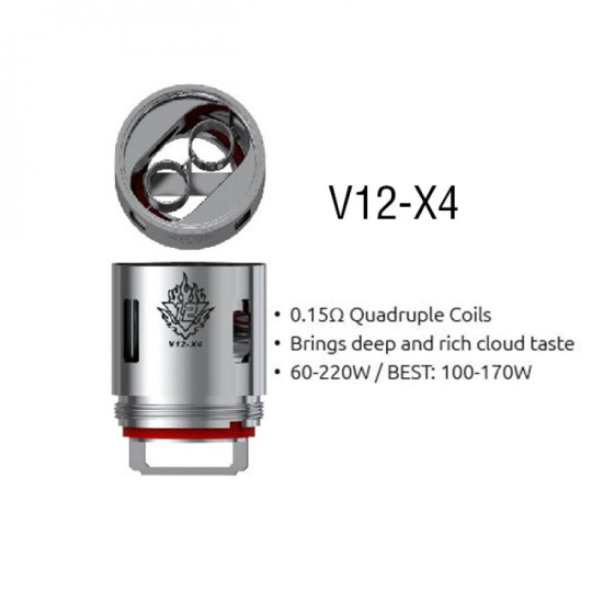 Smok TFV12 Resistência X4 0.15 Ohms (Pack 4)